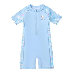 迪士尼儿童泳衣女孩2026新款夏季连体防晒训练泳装艾莎女童游泳衣