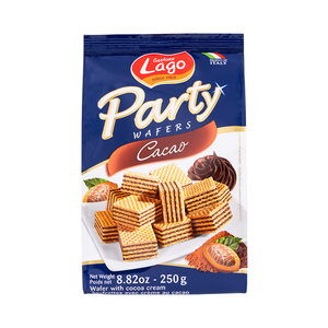 Lago爱利地意大利进口威化饼干零食露营饼干儿童夹心威化可可味