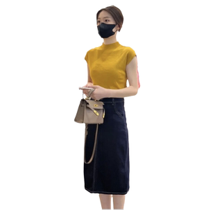2025韩版早秋新款半高领冰丝打底上衣女针织衫气质减龄时尚百搭潮