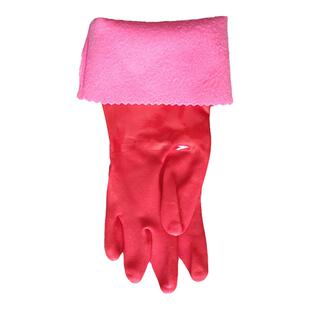 春蕾969-40加长PU加绒手套防水防油洗碗家务清洁耐磨冬季加棉手套