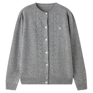 【27%绵羊毛】eland kids衣恋童装女童针织开衫2025秋冬新品毛衣