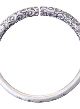 金箍棒银手镯足银9999复古男女