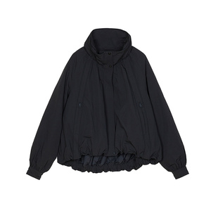 SANI商场同款90鸭绒加厚保暖御寒羽绒服女立领廓形短款夹克服冬季