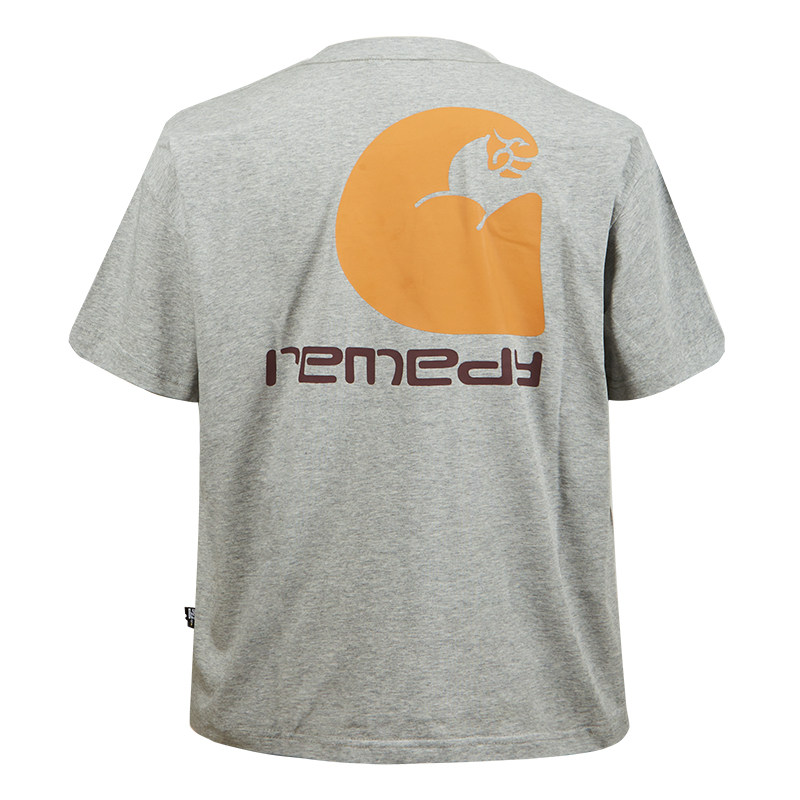 Remedy【卡哈肌】夏季国潮工装口袋宽松上衣美式潮牌短袖T恤男女