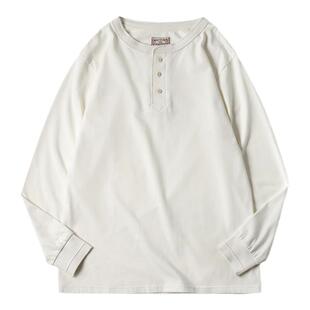 马登工装 美式复古重磅长袖亨利衫T恤开领硬汉外穿薄款打底衫男春