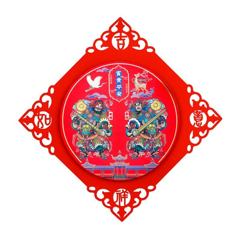 金箔门神金箔浮雕工艺　立体设计