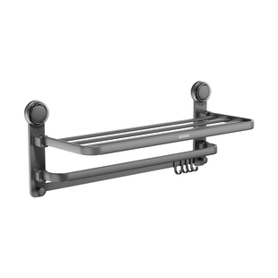 ecoco吸盘毛巾架卫生间免打孔厕所浴室置物架一体挂杆收纳浴巾架