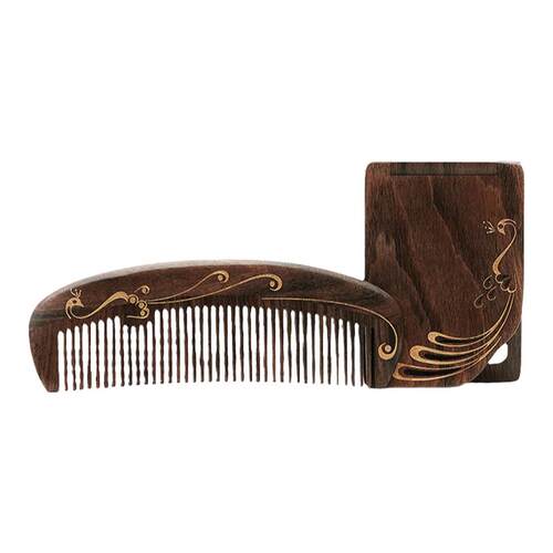 谭木匠礼盒梳镜套装雀翎一女士长发专用蓬松按摩头皮经络 可定制