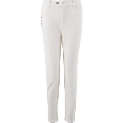 渔牌女装牛仔裤2024年新款女简约绣花纯棉休闲九分长裤子FGGC6021