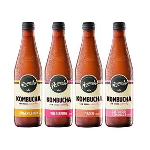 Remedy悦蔓蒂康普茶气泡水kombucha澳洲进口饮料330ml*4瓶