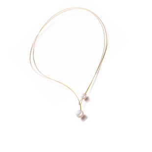 eva strepp同款子母天然珍珠项链精致通勤锁骨链双层chocker项圈