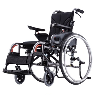 康扬KARMA轮椅KM-8522高承重胖人老人车铝合金可折叠免充气轮胎