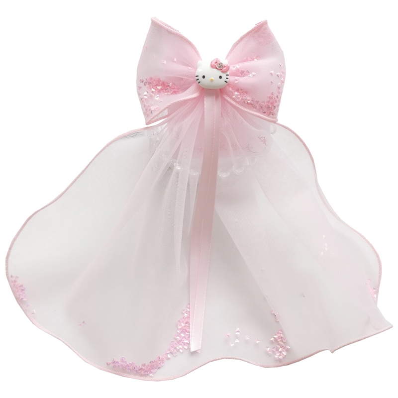 HelloKitty发夹网纱日系头纱饰品