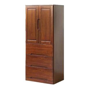 实木衣柜卧室家用小户型收纳柜儿童衣橱储物柜简易立式窄款挂衣柜