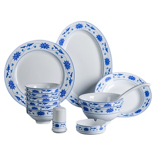 红叶陶瓷陶瓷景德镇釉中彩青花餐具饭碗鱼盘碗碟汤碗面碗盘子菜盘