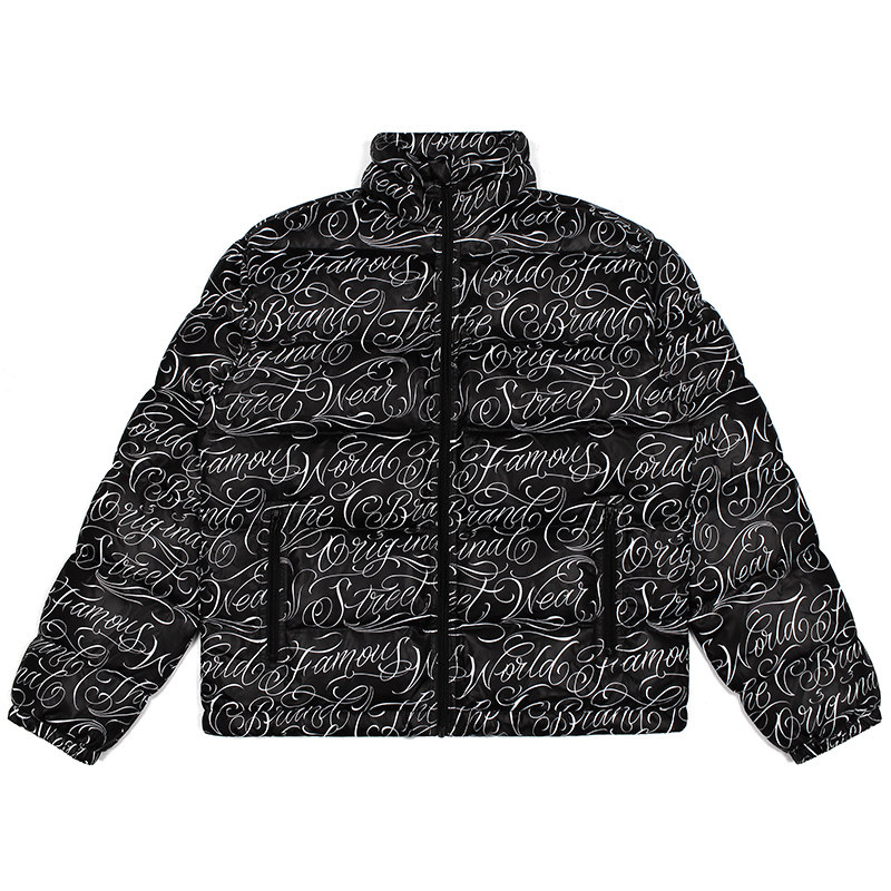 美式街头花体字加厚保暖羽绒服