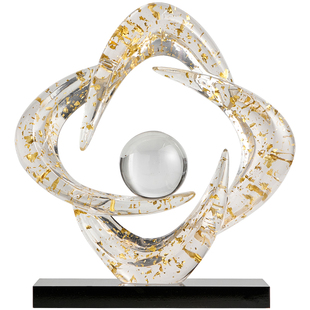 八方来财金箔摆件轻奢高档酒柜电视柜玄关客厅小众艺术家居装饰品