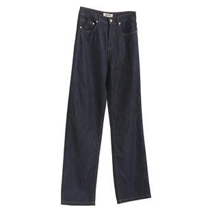 BC同源意大利BERTO面料~高腰微阔原色直筒牛仔裤女士薄款休闲长裤