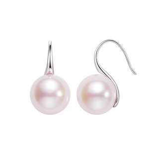 未栀 天然淡水爱迪生珍珠高跟鞋耳环女S925银珍珠耳钉耳钩大点位