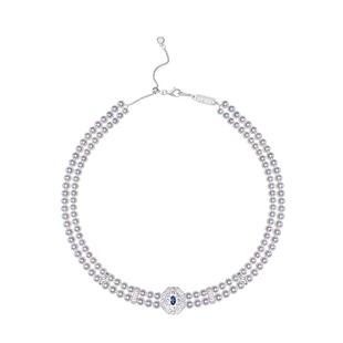 复古线《蕾丝图鉴:蓝丝绒》复古设计感法式宫廷天然珍珠choker女