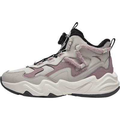 安踏儿童棉鞋女童运动鞋2025冬季新款保暖加绒中大童二棉高帮童鞋