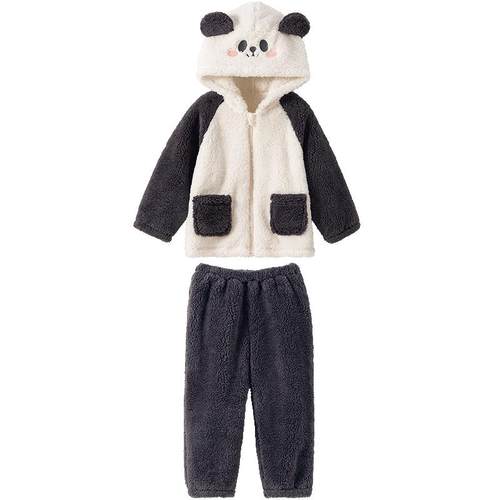 贝肽斯儿童睡衣宝宝家居服套装保暖加厚衣服秋冬外套亲子装珊瑚绒