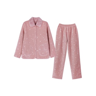 【断码】赛妮尔火山绒秋冬保暖睡衣女士家居服套装可外穿E851015