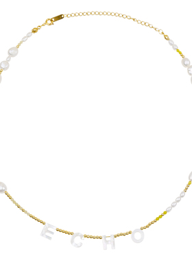 原创女生礼物项链贝壳字母珍珠