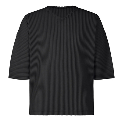 三宅褶皱男装短袖圆领T恤