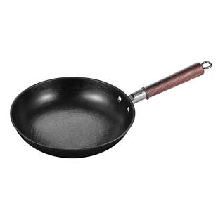 王源吉不粘锅无涂层平底铸铁煎锅煎蛋牛排烙饼锅家用煤气灶电磁炉