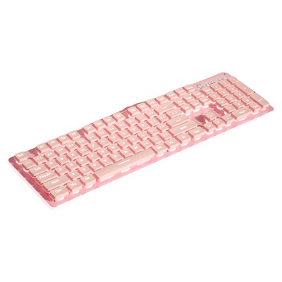 键盘女生办公静音打字粉色可爱笔记本电脑台式通用有线键鼠套装L1