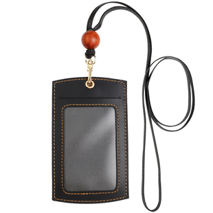 真皮卡套证件套工作证卡套定制工作牌带挂绳厂牌胸卡公交牛皮卡包