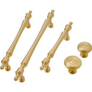 黄铜衣柜门拉手衣柜轻奢金色橱柜法式欧式抽屉北欧明装中古风把手