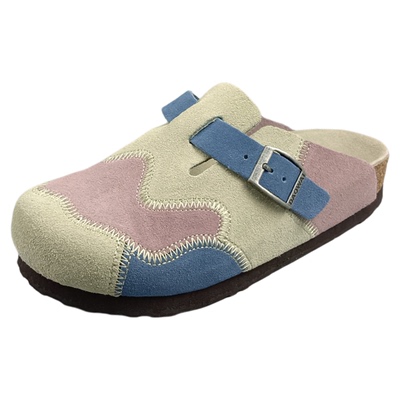 岛外DAOWAI勃肯鞋软木包头拖拼接复古时尚反绒牛皮boston博肯鞋