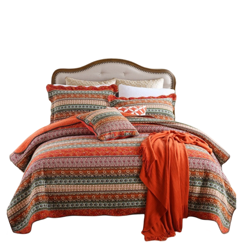 美式双面纯棉美式轻奢高级绗缝被四件套欧式高端床盖四季通用床单