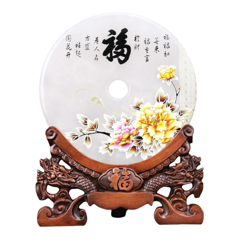 高档玉石平安扣摆件乔迁新居礼品