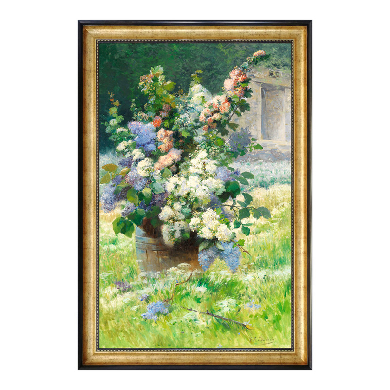 丁香花与蜀葵手绘油画
