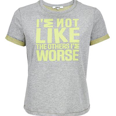 ONLY撞色印花袖口正肩短袖T恤