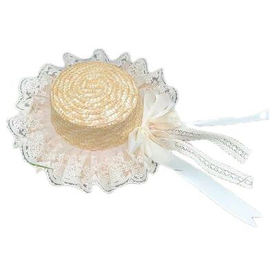 麦秆lolita草帽森系飘带遮阳帽