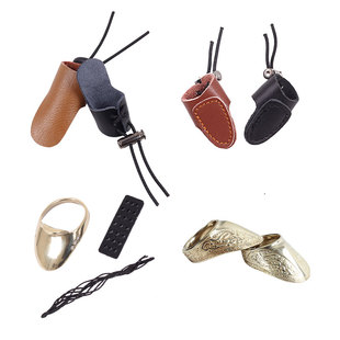 传统直拉弓箭射箭坡皮扳指黄铜护指蒙古式撒放配件护具反曲弓器材