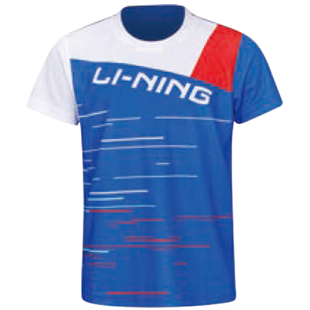 特惠清货李宁儿童羽毛球服短袖男童女速干透气文化青少年薄款t恤