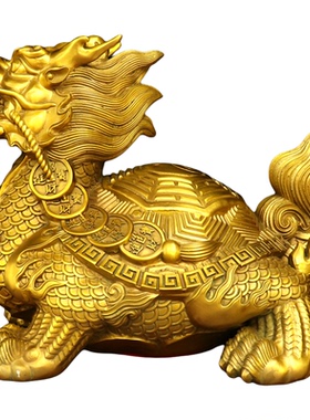 纯铜八卦龙龟金钱龙头龟风水瑞兽