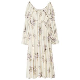 gelato pique25秋冬新品女睡裙穆夏百合花连衣裙带胸垫PWCO254335