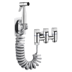 全铜角阀三通分水阀一进二出三出带喷枪马桶伴侣家用大流量水龙头