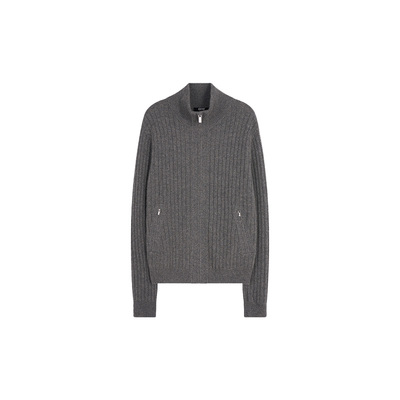 Gobi开衫纯色拉链针织保暖羊绒衫