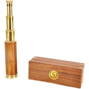 印度黄铜复古望远镜摆件单筒高倍高清加勒比海盗男生礼物书房摆投