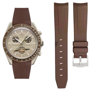 适配Swatch欧米茄联名表带omega Moonswatch土星液态硅胶蝴蝶扣20