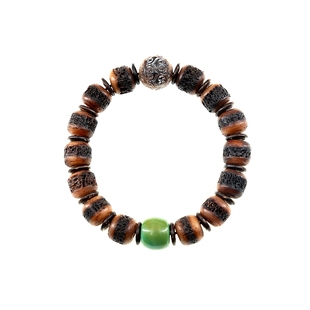 卡杰格朵.原创设计嘎嘎西藏藏传佛珠手串老料牦牛骨灵骨文玩手链