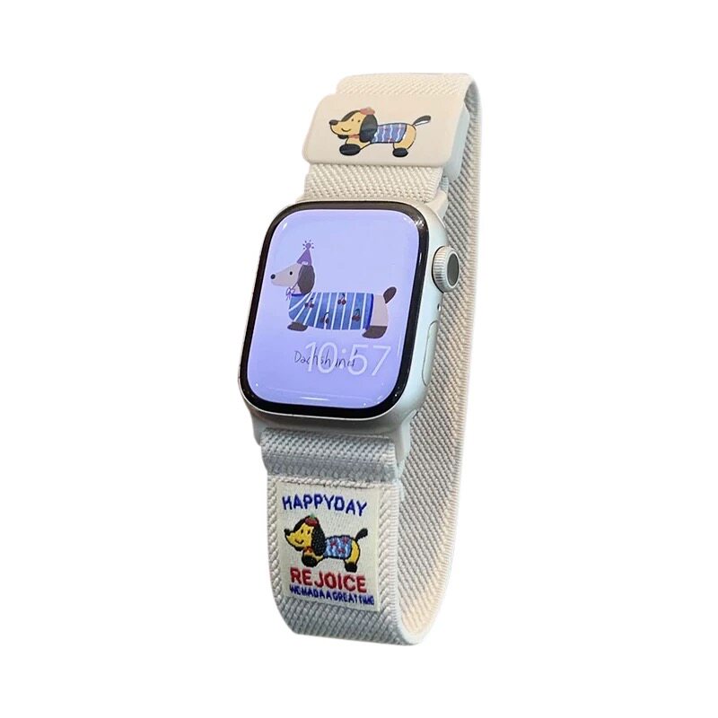 可爱腊肠狗平纹磁吸扣iwatch表带