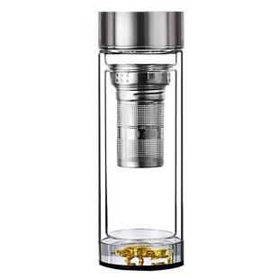 高档双层玻璃杯泡茶杯子茶水分离杯办公泡茶车载水杯男士高端礼品